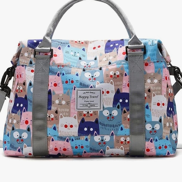 CUTE CATS 🐈😻 WEEKENDER BAG Waterproof, Lightweight  travel duffle - Picture 7 of 9